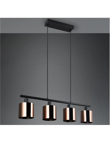 Lampe à suspension JASON avec 4 abat-jours en verre hauteur réglable ampoule excl. 4x E14 max. 10 W IP20