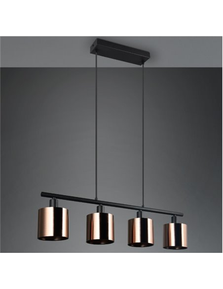 Lampe à suspension JASON avec 4 abat-jours en verre hauteur réglable ampoule excl. 4x E14 max. 10 W IP20