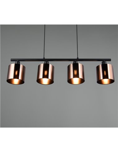 Luminária pendente JASON com 4 cúpulas de vidro, lâmpada ajustável em altura, excl. 4x E14 máx. 10 W IP20