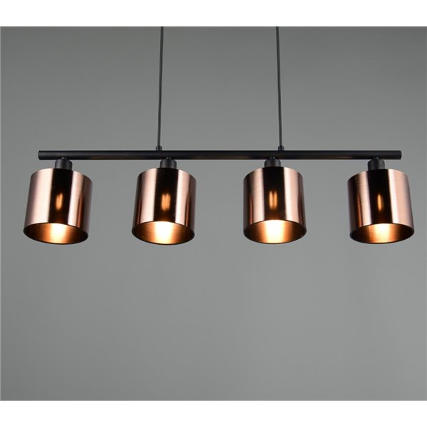 Lámpara colgante con 4 pantallas de vidrio JASON altura ajustable bombilla excl. 4x E14 max. 10W IP20