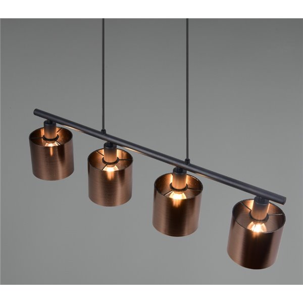 Lampe à suspension JASON avec 4 abat-jours en verre hauteur réglable ampoule excl. 4x E14 max. 10 W IP20