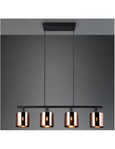 Luminária pendente JASON com 4 cúpulas de vidro, lâmpada ajustável em altura, excl. 4x E14 máx. 10 W IP20