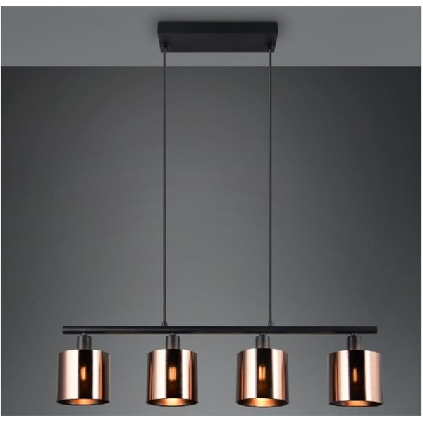 Lampe à suspension JASON avec 4 abat-jours en verre hauteur réglable ampoule excl. 4x E14 max. 10 W IP20