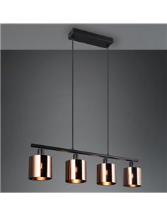 Luminária pendente JASON com 4 cúpulas de vidro, lâmpada ajustável em altura, excl. 4x E14 máx. 10 W IP20 2