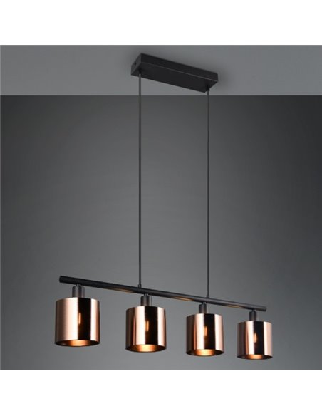 Lampe à suspension JASON avec 4 abat-jours en verre hauteur réglable ampoule excl. 4x E14 max. 10 W IP20