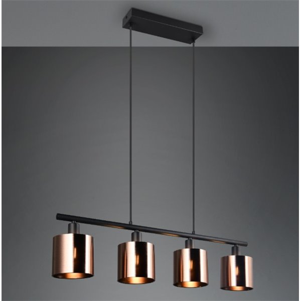 Lampe à suspension JASON avec 4 abat-jours en verre hauteur réglable ampoule excl. 4x E14 max. 10 W IP20