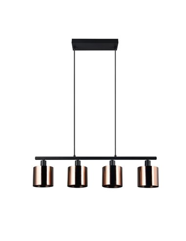 Luminária pendente JASON com 4 cúpulas de vidro, lâmpada ajustável em altura, excl. 4x E14 máx. 10 W IP20