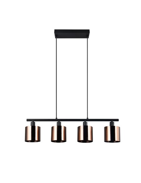 Lámpara colgante con 4 pantallas de vidrio JASON altura ajustable bombilla excl. 4x E14 max. 10W IP20