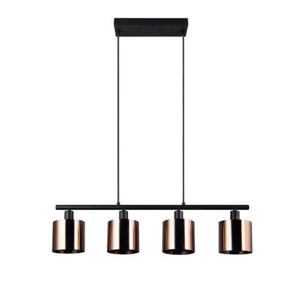 Lámpara colgante con 4 pantallas de vidrio JASON altura ajustable bombilla excl. 4x E14 max. 10W IP20