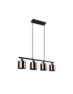 Lámpara colgante con 4 pantallas de vidrio JASON altura ajustable bombilla excl. 4x E14 max. 10W IP20