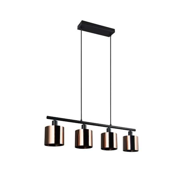 Lámpara colgante con 4 pantallas de vidrio JASON altura ajustable bombilla excl. 4x E14 max. 10W IP20