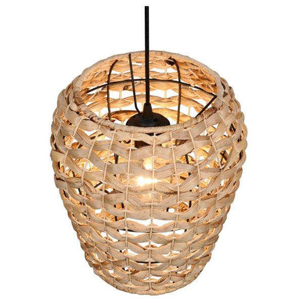 Lámpara de techo fibra natural JEAN altura ajustable bombilla excl. 1x E27 max. 10W IP20