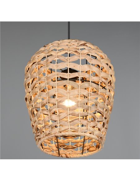 Lámpara de techo fibra natural JEAN altura ajustable bombilla excl. 1x E27 max. 10W IP20