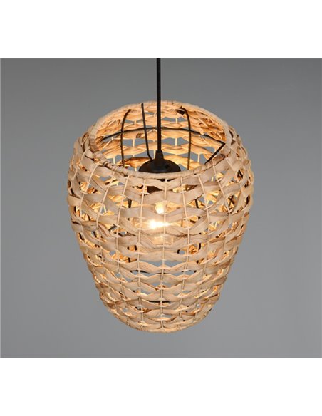 Lámpara de techo fibra natural JEAN altura ajustable bombilla excl. 1x E27 max. 10W IP20