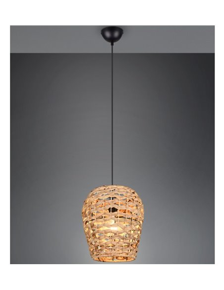 Luminária de teto em fibra natural JEAN, lâmpada ajustável em altura, excl. 1x E27 máx. 10 W IP20