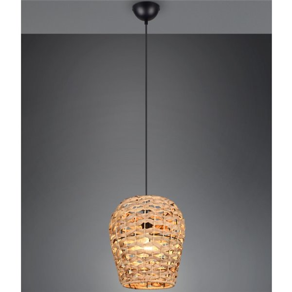 Plafonnier JEAN en fibre naturelle hauteur réglable ampoule excl. 1x E27 max. 10 W IP20