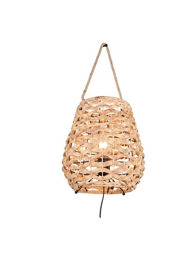 Lámpara de sobremesa fibra natural JEAN con asa para colgar bombilla excl. 1x E27 max. 40W IP20