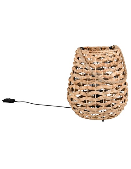 Lámpara de sobremesa fibra natural JEAN con asa para colgar bombilla excl. 1x E27 max. 40W IP20