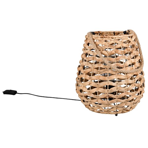 Lámpara de sobremesa fibra natural JEAN con asa para colgar bombilla excl. 1x E27 max. 40W IP20