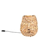 Lámpara de sobremesa fibra natural JEAN con asa para colgar bombilla excl. 1x E27 max. 40W IP20