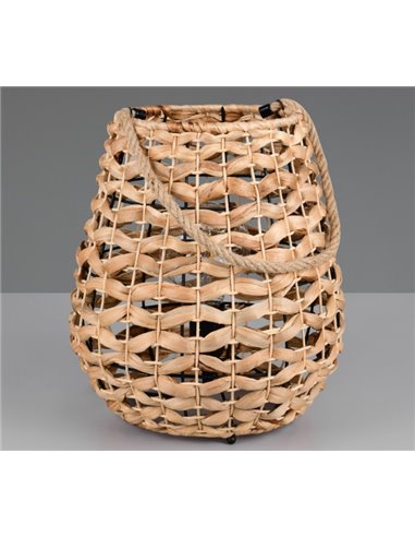 Lámpara de sobremesa fibra natural JEAN con asa para colgar bombilla excl. 1x E27 max. 40W IP20