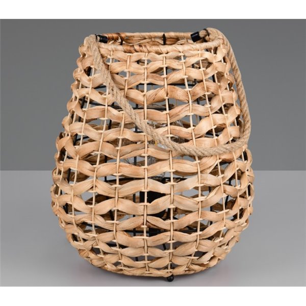 Lámpara de sobremesa fibra natural JEAN con asa para colgar bombilla excl. 1x E27 max. 40W IP20