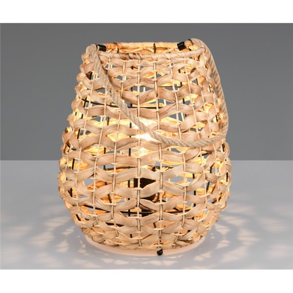 Lámpara de sobremesa fibra natural JEAN con asa para colgar bombilla excl. 1x E27 max. 40W IP20