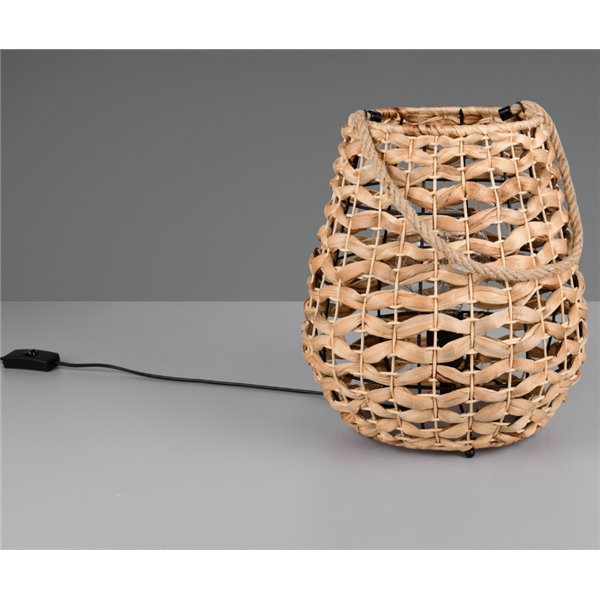 Lampe de table JEAN en fibre naturelle avec poignée pour suspension, ampoule exclue. 1x E27 max. 40 W IP20
