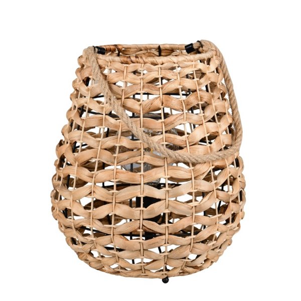 Lámpara de sobremesa fibra natural JEAN con asa para colgar bombilla excl. 1x E27 max. 40W IP20
