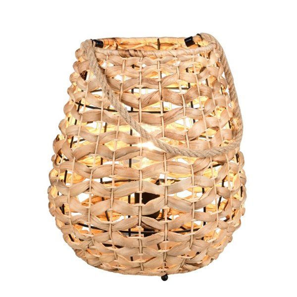 Lámpara de sobremesa fibra natural JEAN con asa para colgar bombilla excl. 1x E27 max. 40W IP20
