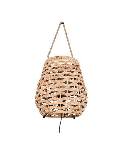 Lámpara de sobremesa fibra natural JEAN con asa para colgar bombilla excl. 1x E27 max. 40W IP20