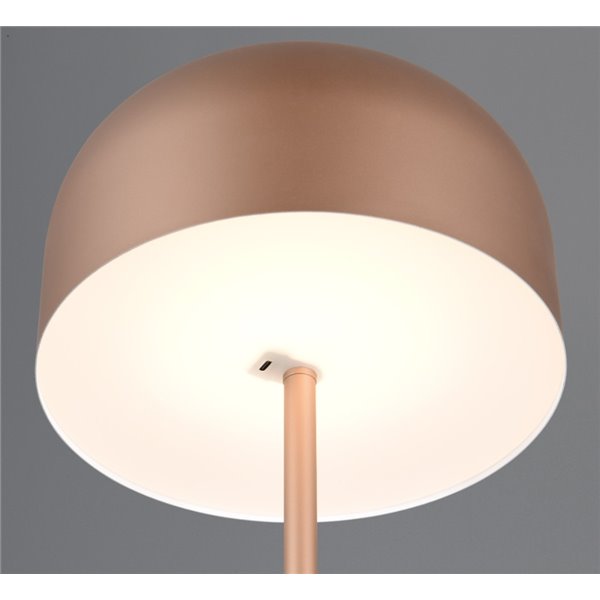 Lámpara de pie LED estilo seta JEFF función táctil y batería recargable USB 2,5W 1x 250lm, 3000K IP20 Marrón