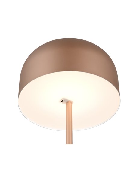 Lámpara de pie LED estilo seta JEFF función táctil y batería recargable USB 2,5W 1x 250lm, 3000K IP20 Marrón