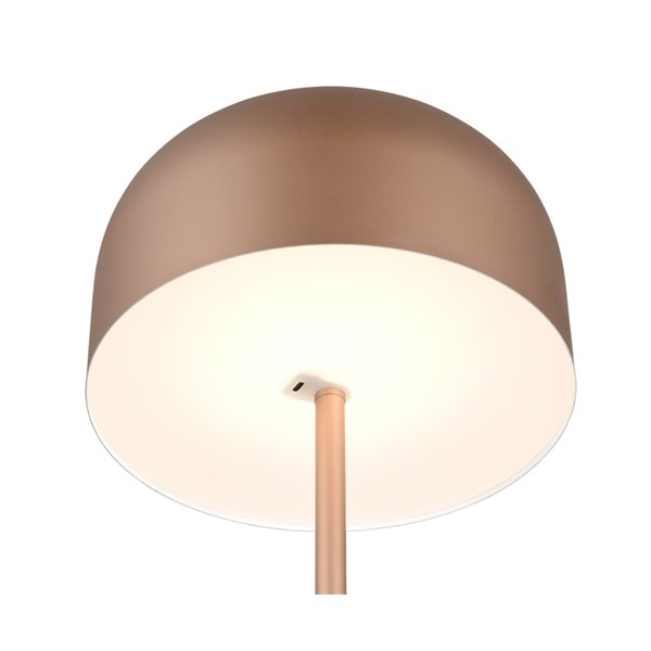 Lámpara de pie LED estilo seta JEFF función táctil y batería recargable USB 2,5W 1x 250lm, 3000K IP20 Marrón