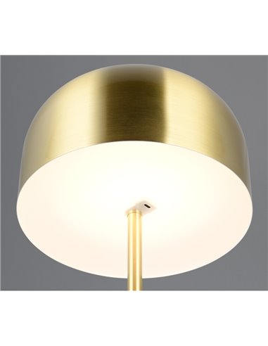 Lámpara de pie minimalista JEFF batería recargable USB y función táctil bombilla 2,5W 1x 250lm, 3000K IP20 Oro