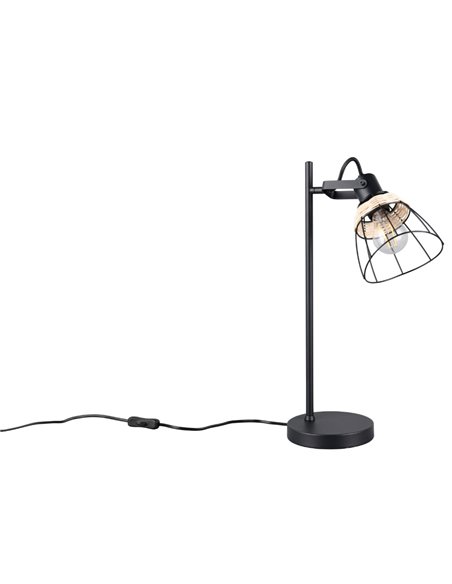 Lámpara de mesa rejilla JEROME detalle rattan bombilla excl. 1x E27 max. 10W IP20