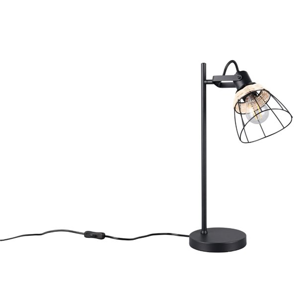 Lámpara de mesa rejilla JEROME detalle rattan bombilla excl. 1x E27 max. 10W IP20