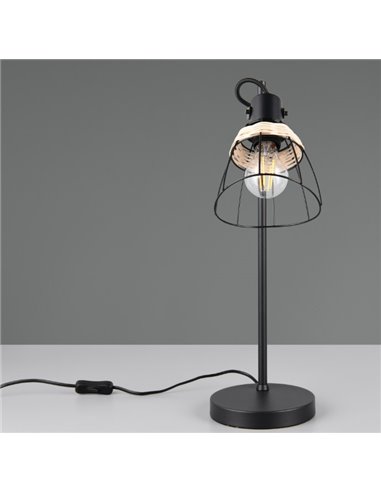Lámpara de mesa rejilla JEROME detalle rattan bombilla excl. 1x E27 max. 10W IP20