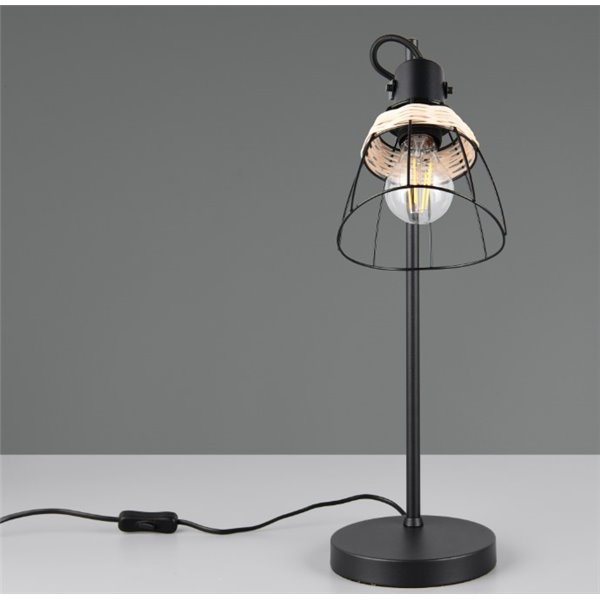 Lámpara de mesa rejilla JEROME detalle rattan bombilla excl. 1x E27 max. 10W IP20