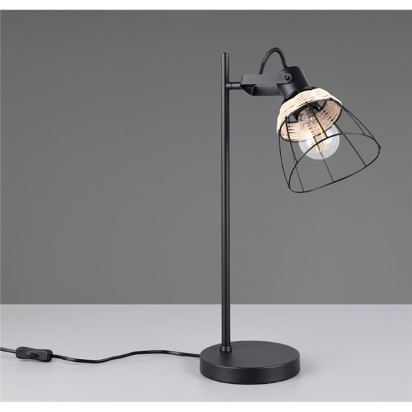 Lámpara de mesa rejilla JEROME detalle rattan bombilla excl. 1x E27 max. 10W IP20