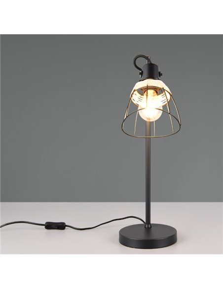 Lámpara de mesa rejilla JEROME detalle rattan bombilla excl. 1x E27 max. 10W IP20