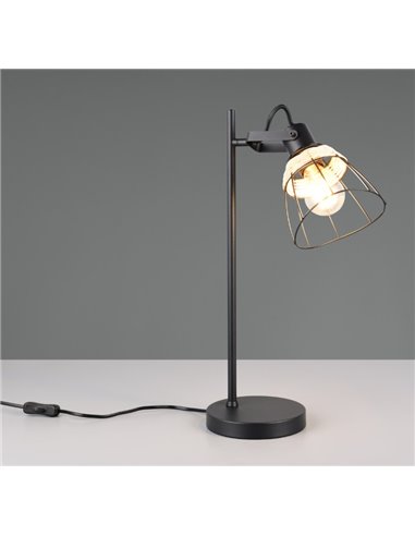 Lámpara de mesa rejilla JEROME detalle rattan bombilla excl. 1x E27 max. 10W IP20