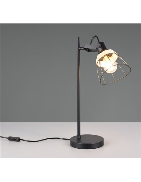 Luminária de mesa JEROME grid com detalhes em vime, lâmpada excl. 1x E27 máx. 10 W IP20