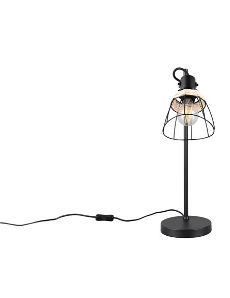 Lámpara de mesa rejilla JEROME detalle rattan bombilla excl. 1x E27 max. 10W IP20