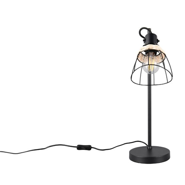 Lámpara de mesa rejilla JEROME detalle rattan bombilla excl. 1x E27 max. 10W IP20