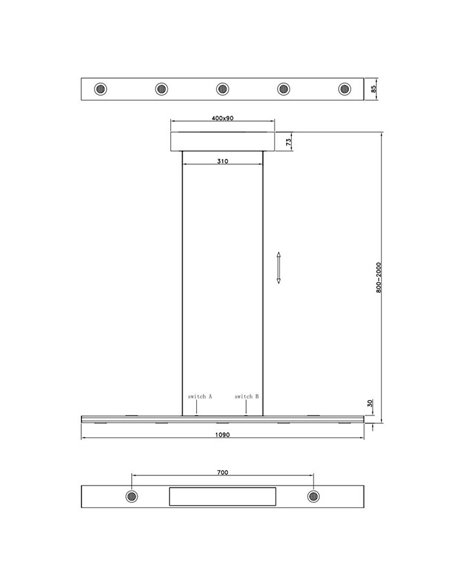 Luminária pendente LED GRAHAM regulável com função de memória e altura ajustável 10/4,5W 480Lm/920Lm IP20