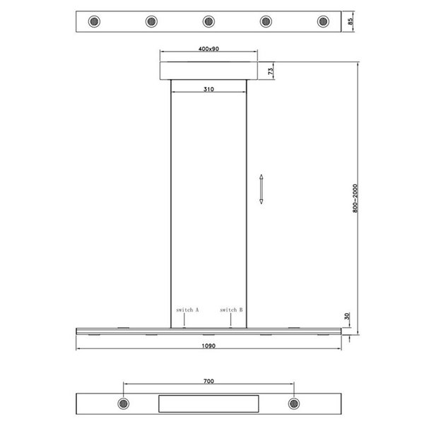 Suspension LED dimmable GRAHAM avec fonction mémoire et hauteur réglable 10/4,5W 480Lm/920Lm IP20