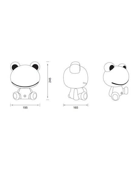 Lampe de table grenouille HOPPER pour enfant avec interrupteur et changement de couleur RGB 3W 1x 30lm IP20 Bleu