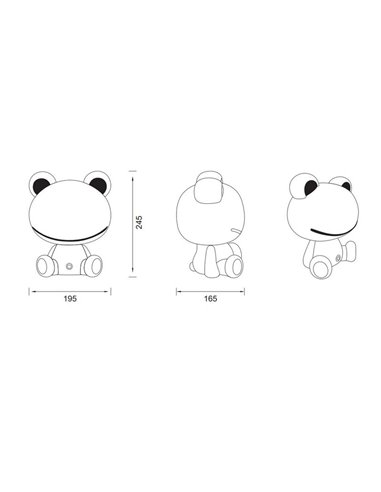 Lámpara infantil de sobremesa ranita HOPPER con interruptor y cambio de color RGB 3W 1x 30lm IP20 Verde