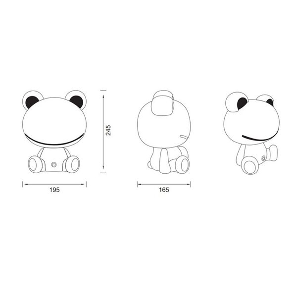Lámpara infantil de sobremesa ranita HOPPER con interruptor y cambio de color RGB 3W 1x 30lm IP20 Verde
